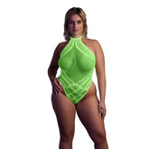 Ouch Body with Halter Neck - Plus Size - Neon Green from Nice 'n' Naughty